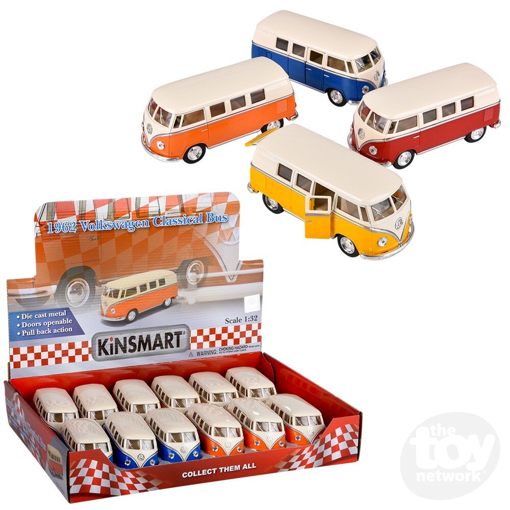 Diecast Pullback - VW Bus - Bright Colors - 1962 - 5"