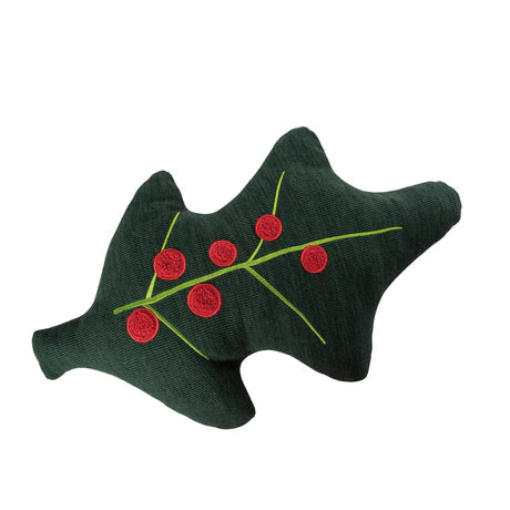 Holiday - Fabric Holly Leaf Shaped Pillow