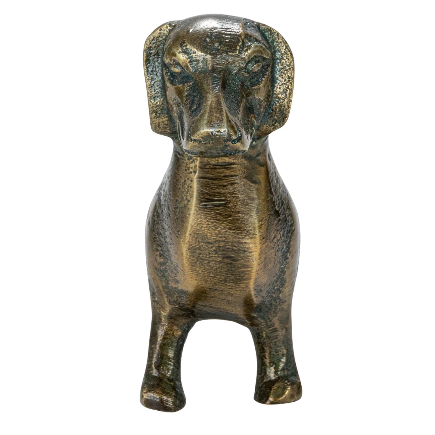 Decor Figurine Cast Aluminum Dachshund Brass Finish