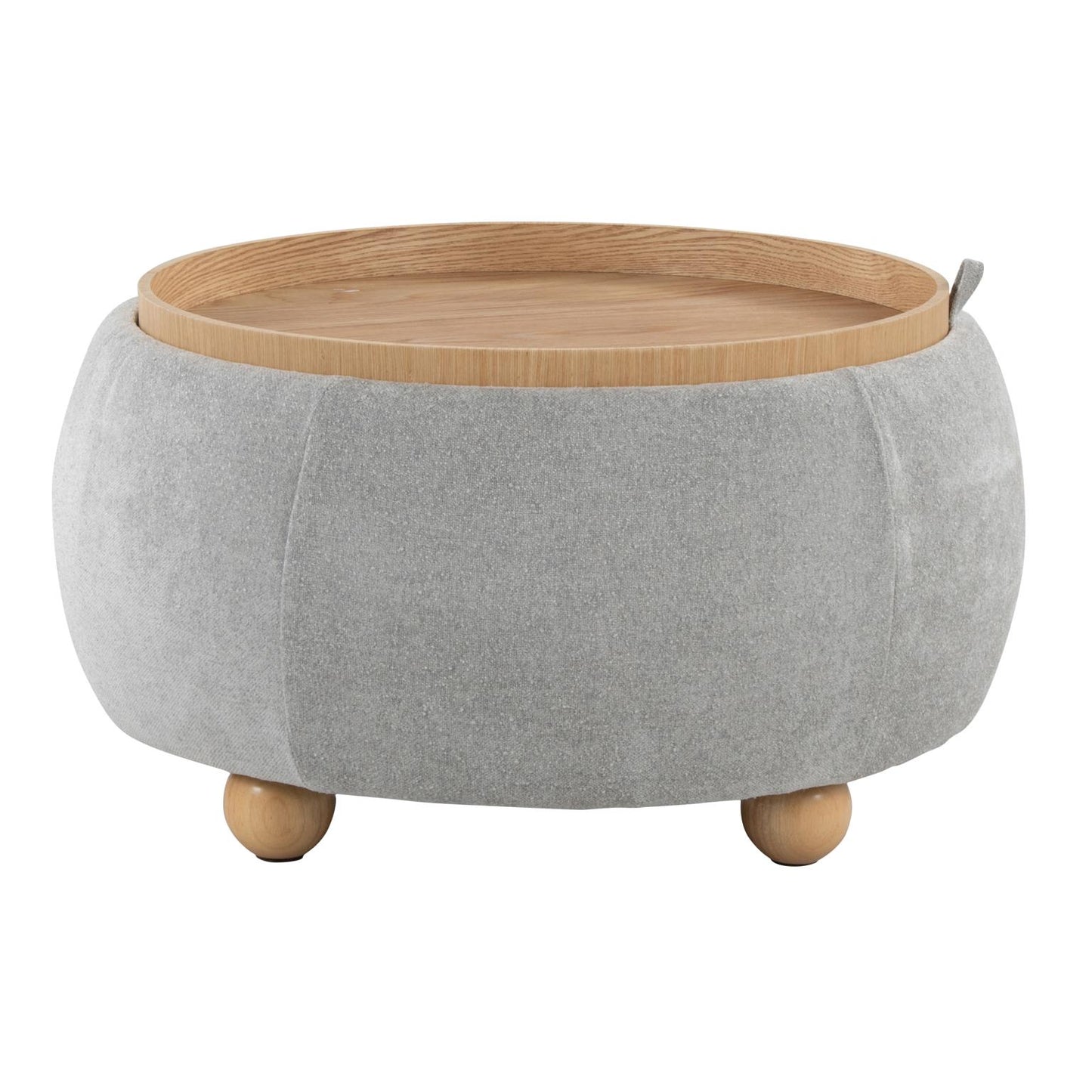 Tray Pouf Contemporary Storage Ottoman with Tray