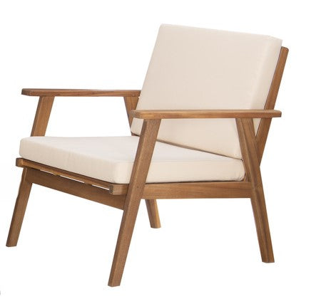 Cosgrove Acacia Wood Outdoor Chair with Natural Cushion