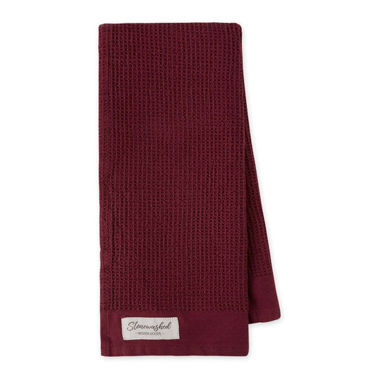 Brick Red Washed Waffle Dishtowel