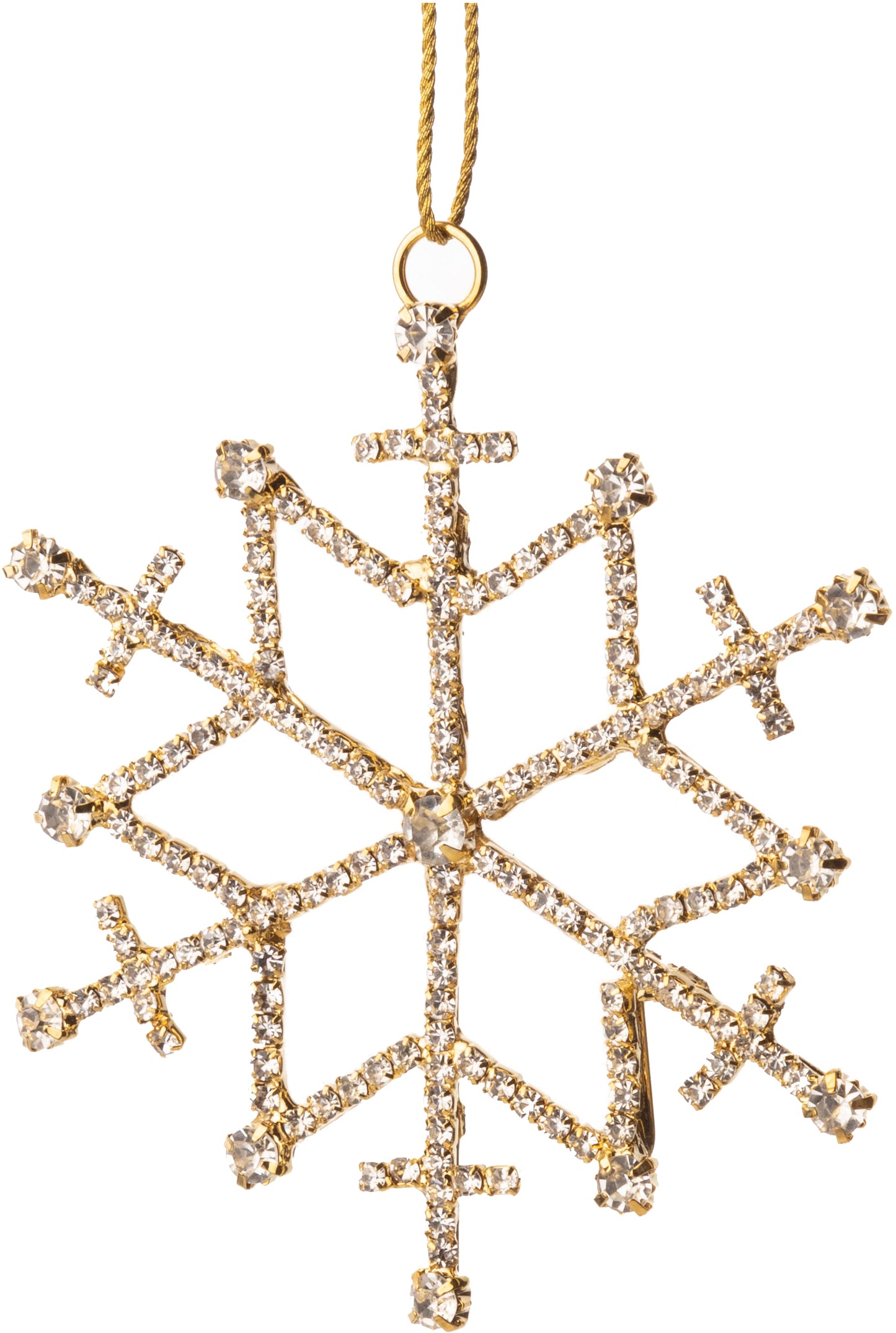 Ornament - Rhinestone Gold Snowflake