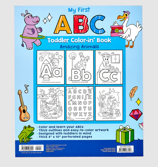 Coloring Book Toddler ABC Amazing Animals