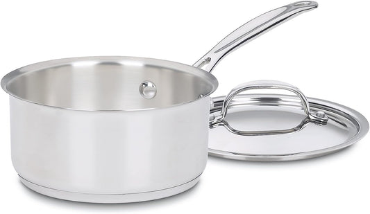 Cookware - Chefs Classic Stainless Steel Saucepan w/Lid 1.0qt