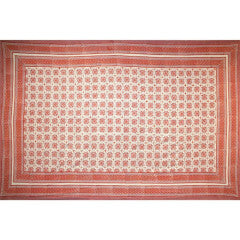 Tapestry Twin Size Tile Print White Background Pink