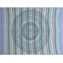 Tapestry Twin Size Overprint Madras Circle Bagru Blue