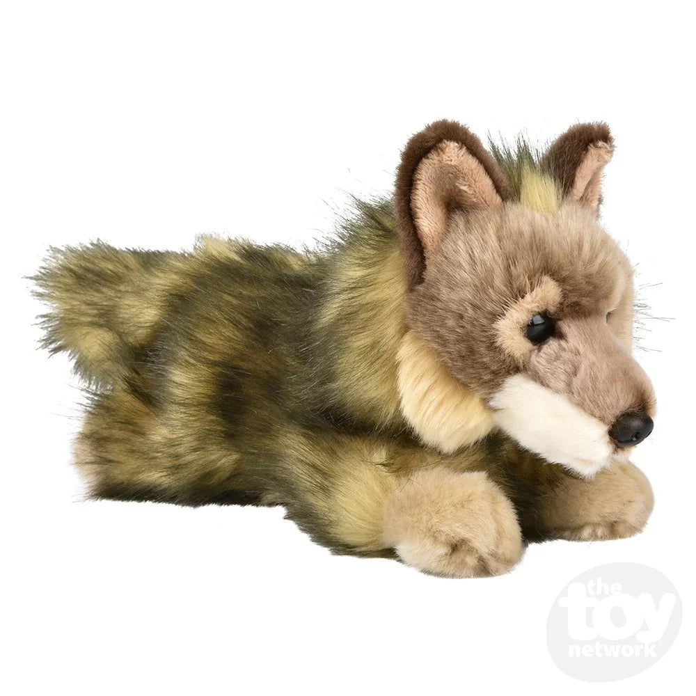 Plush Heirloom Laying Wolf 9.5"