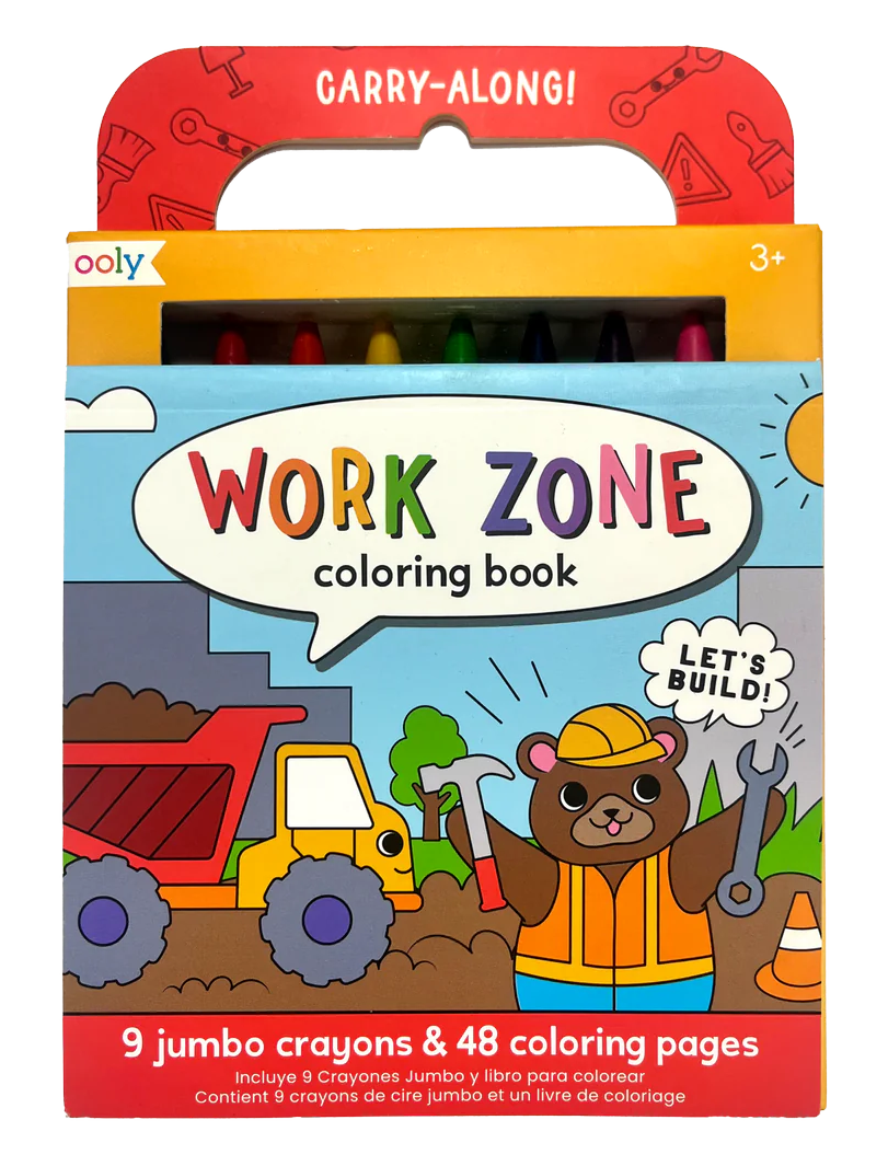 Carry Along! Coloring Book & Crayon Set  Work Zone