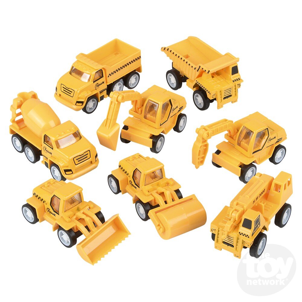 Diecast Pullback - Mini - Construction Vehicles - 2.5" - Sold Individually