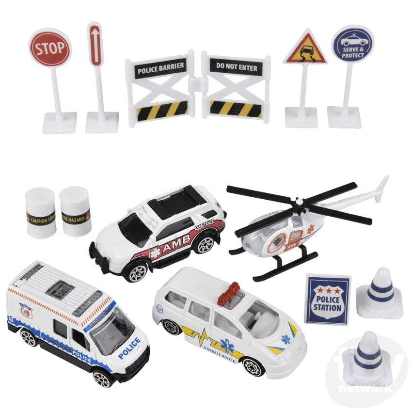 Diecast Play Set Police 15 Piece