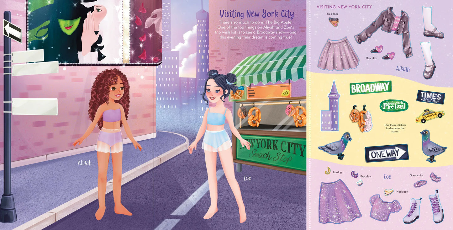 Sticker Doll Dress Up Book Vacation