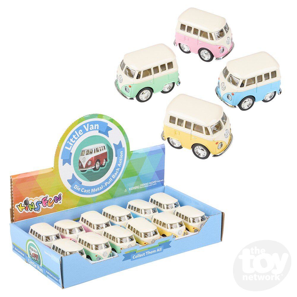 Diecast Pullback - Mini - VW Bus Pastels - 2" - Sold Individually