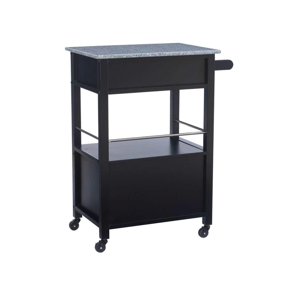 Mitchell Kitchen Cart Granite Top Black