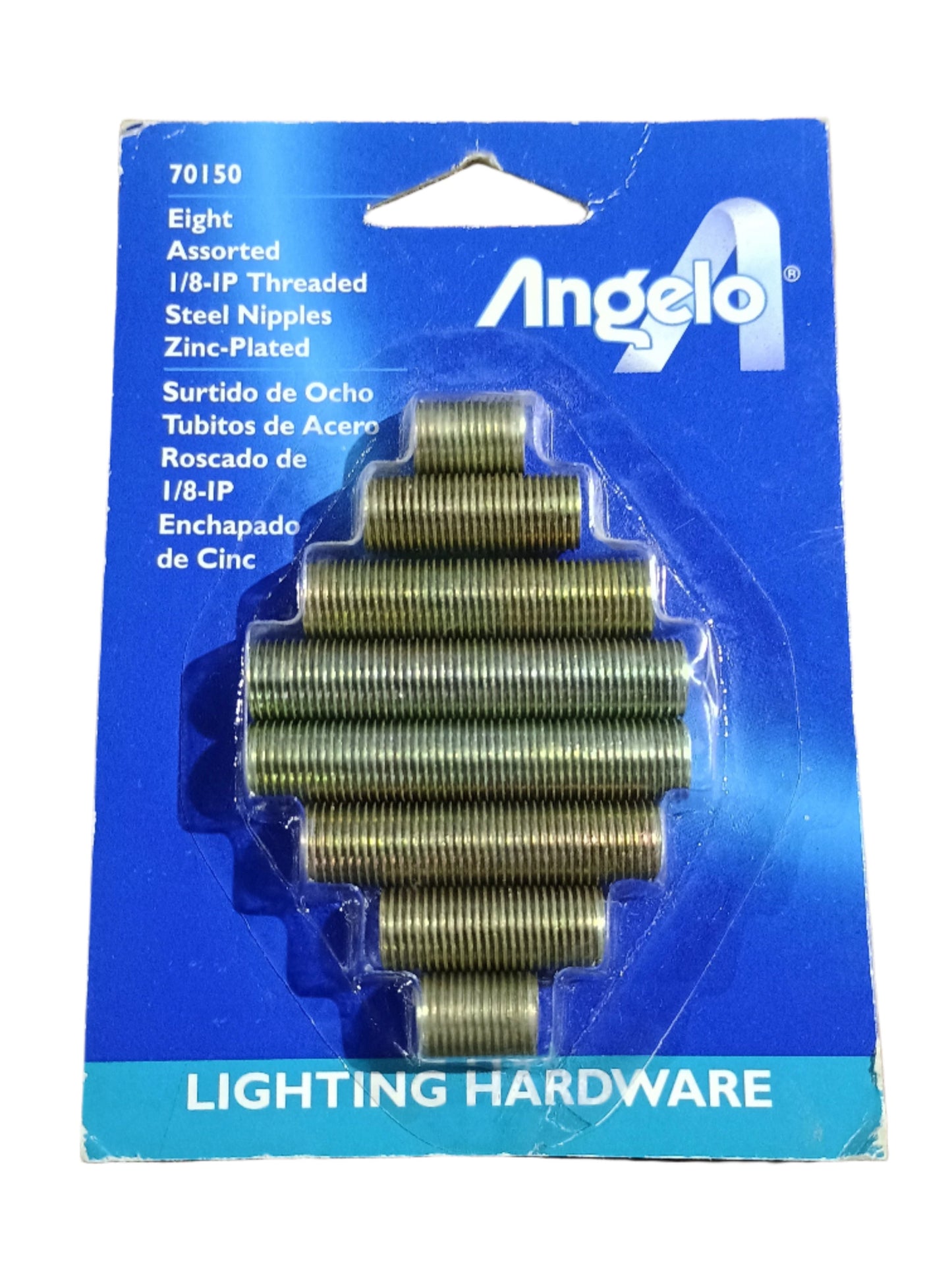 Eight Threaded Steel Nipples Zinc Plated I/8-IP