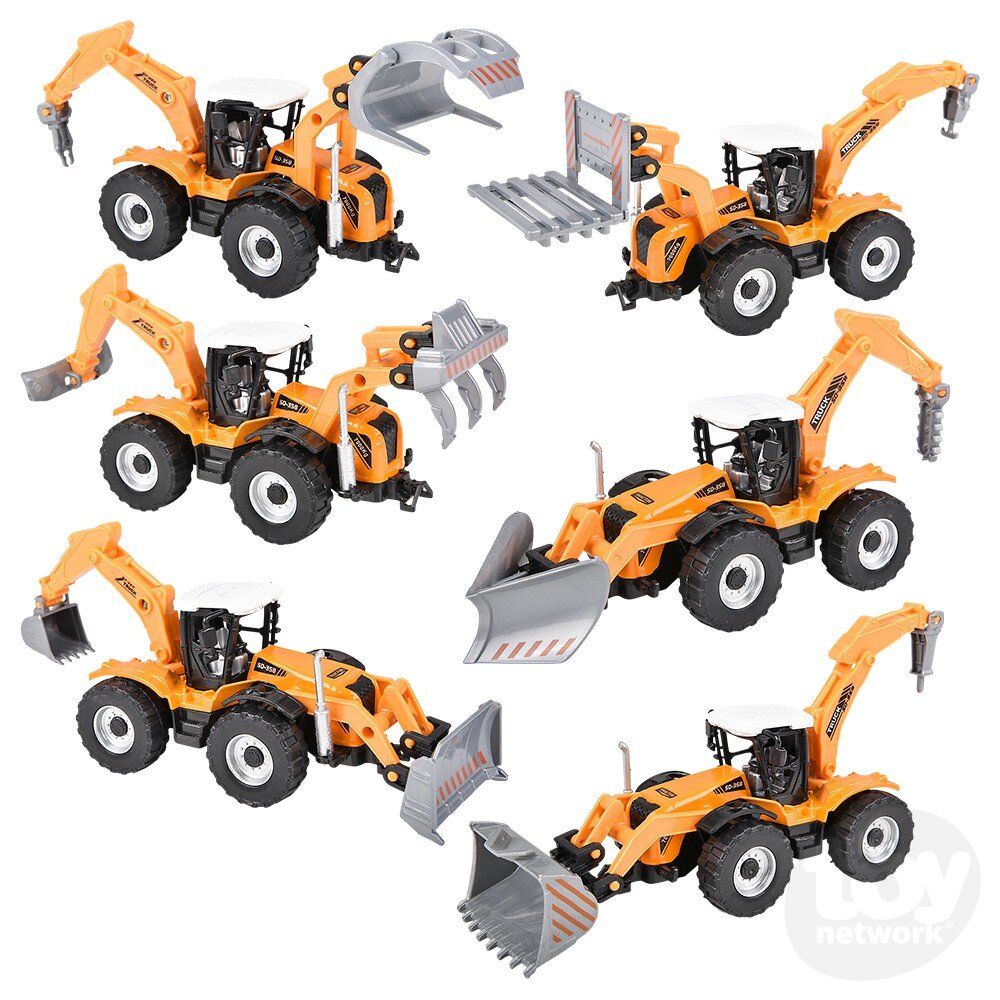 Diecast Pullback - Farm Tractor - 7" - Six Styles - Sold Individually