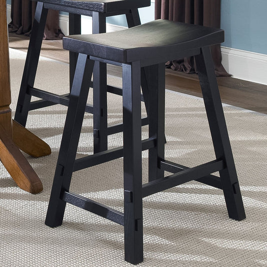 Creations II Collection Sawhorse Saddle Stool Black 24 Inch