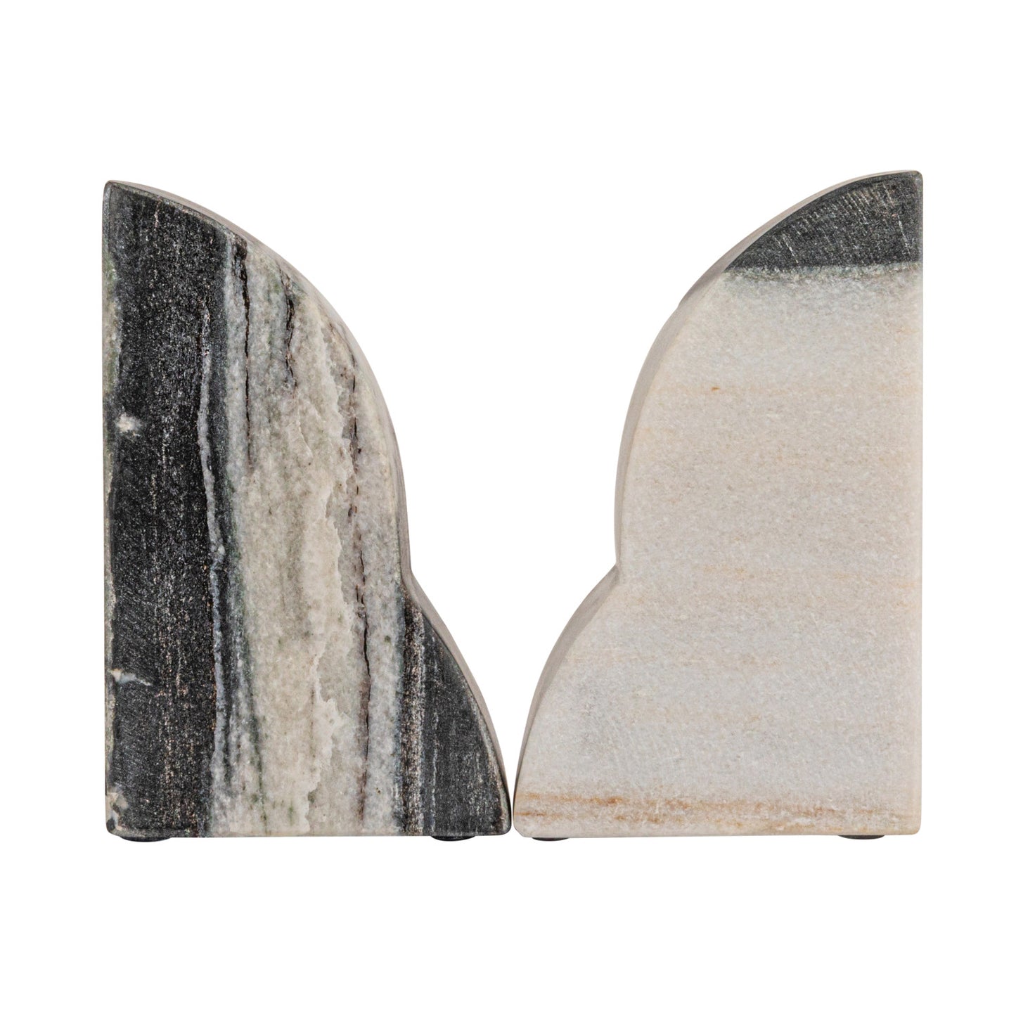 Bookends Marble Carved Black Mélange - Sold as a Set of 2