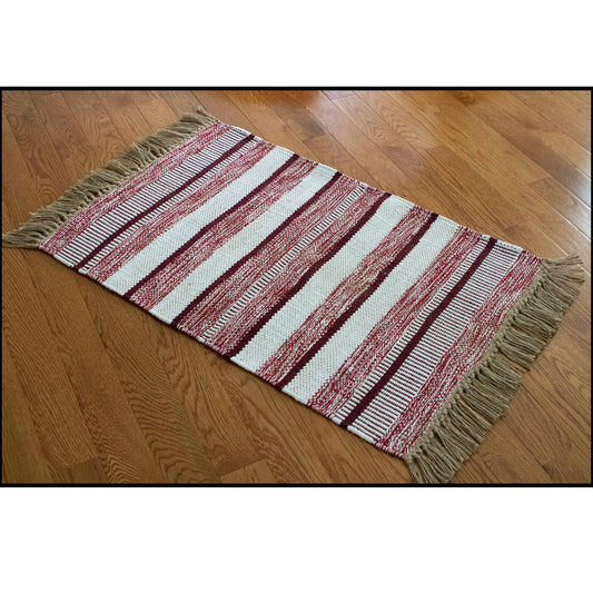 Rug Striped Jutex Rust 2'x3