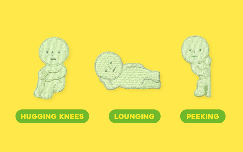 Smiski Embroidery Sticker or Iron On Volume I - Hugging Knees (Sold Individually)