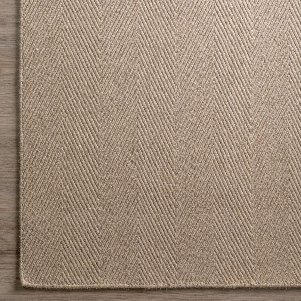 Monaco Herringbone Wool Rug Putty 3'6"X5'6"