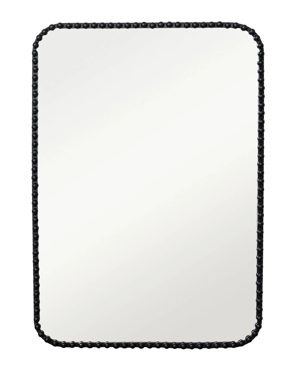 Mirror Metal Beaded Black 34.5"h