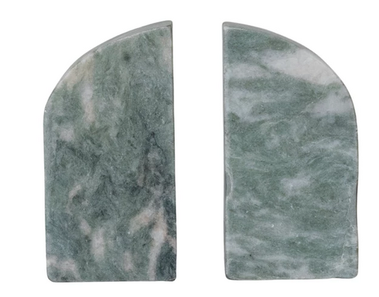 Bookends Marble Green Melange 6"h (Sold as Pair)