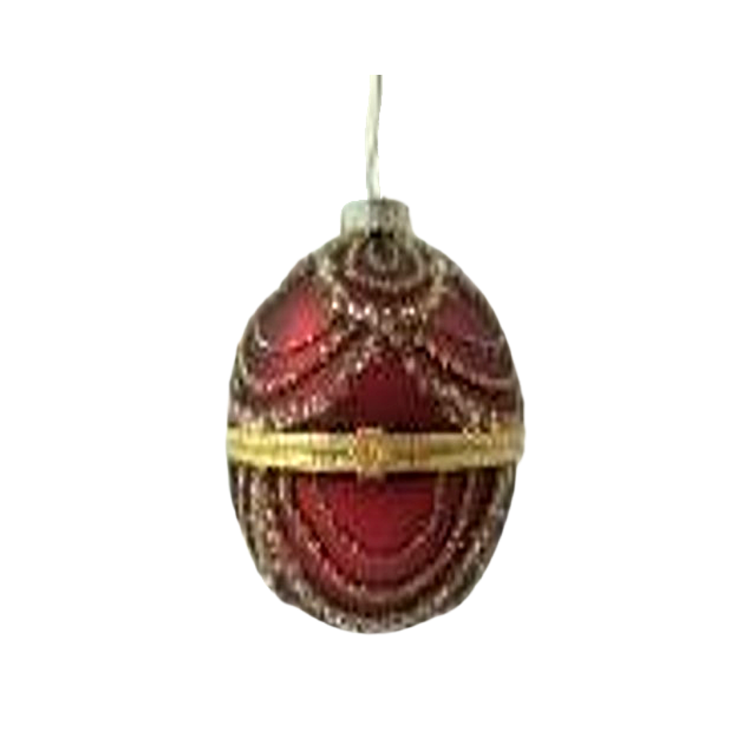 Ornament - Trinket Holder Ball Red & Gold