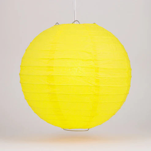 String Lights Paper Lanterns Set of 10 4" Round Yellow