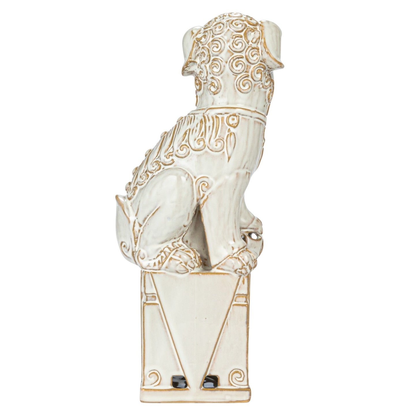 Bookends Stoneware Foo Dogs White 13.25"h (Sold as Pair)
