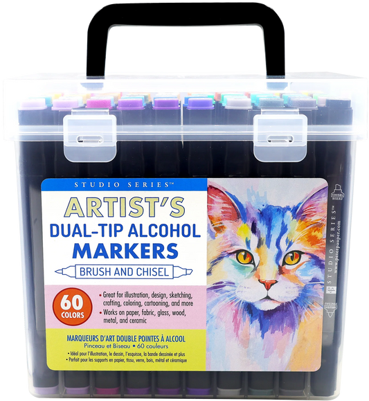 Art Center Markers Dual Tip Alcohol Based Ink 60 Colors