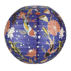 Paper Lantern 14in Regular Rib Pattern Midnight Koi Pond