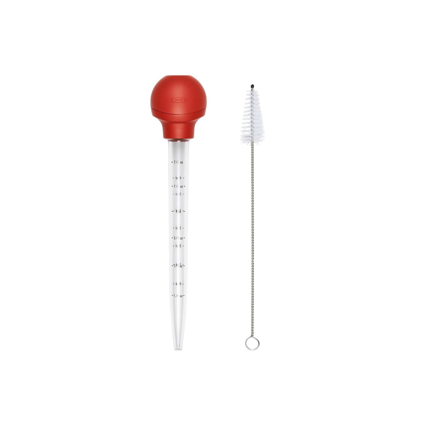 Kitchen Gadget - Baster With Cleaning Brush, Red