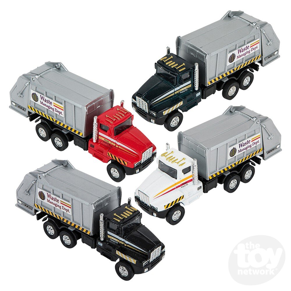 Diecast Pullback Garbage Truck 6"