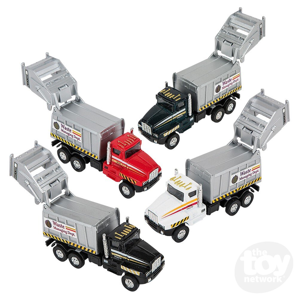 Diecast Pullback Garbage Truck 6"