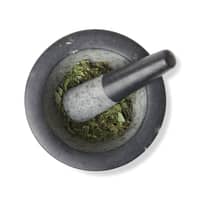 Mortar & Pestle Herb Crusher Granite Black 7in