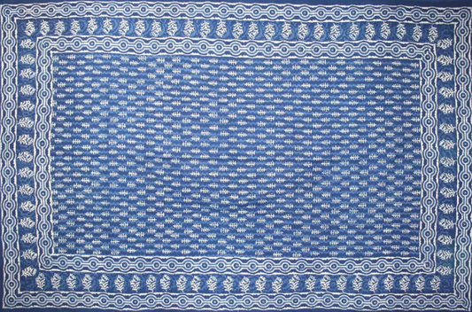 Tapestry Twin Size Indigo Dabu Leaf