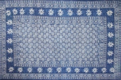 Tapestry Full Size Indigo Geo Dabu Flower