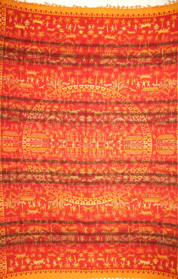 Tapestry Twin Size Overprint Madras Jungle Yellow
