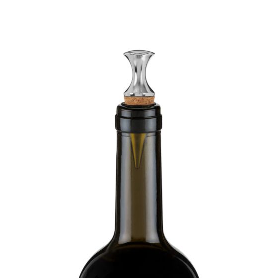 Wine Bottle Stopper Metal & Cork Monarch