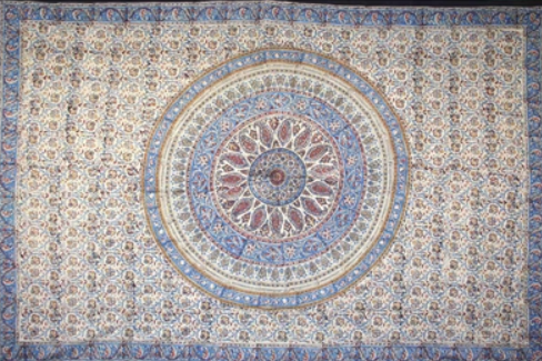 Tapestry Twin Size Kalamkari Circle Blue & Red