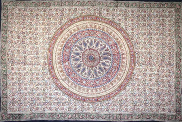 Tapestry Twin Size Kalamkari Circle Red & Green