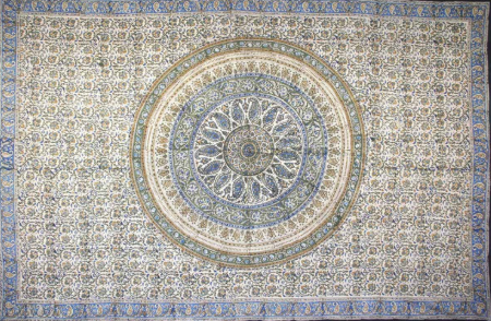 Tapestry Full Size Kalamkari Circle Blue / Green