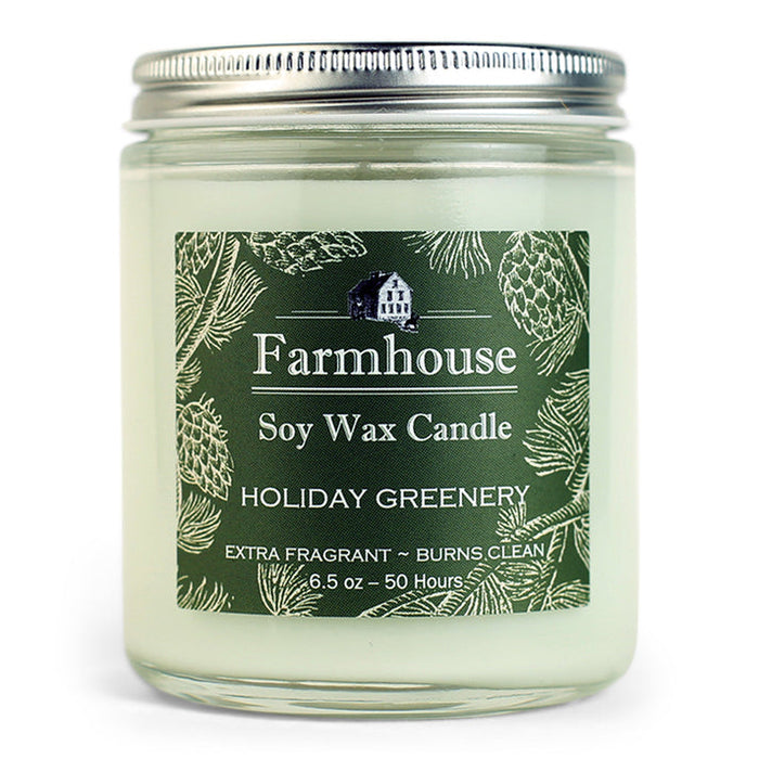 Soy Candle - 6.5oz - Holiday Greenery