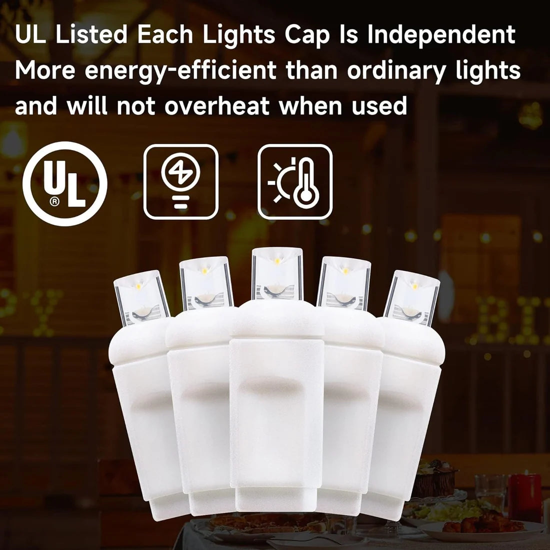 String Lights Cord 10 Mini LED Bulbs White Wire