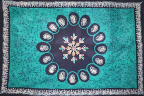Tapestry Queen Size Multi Batik Green