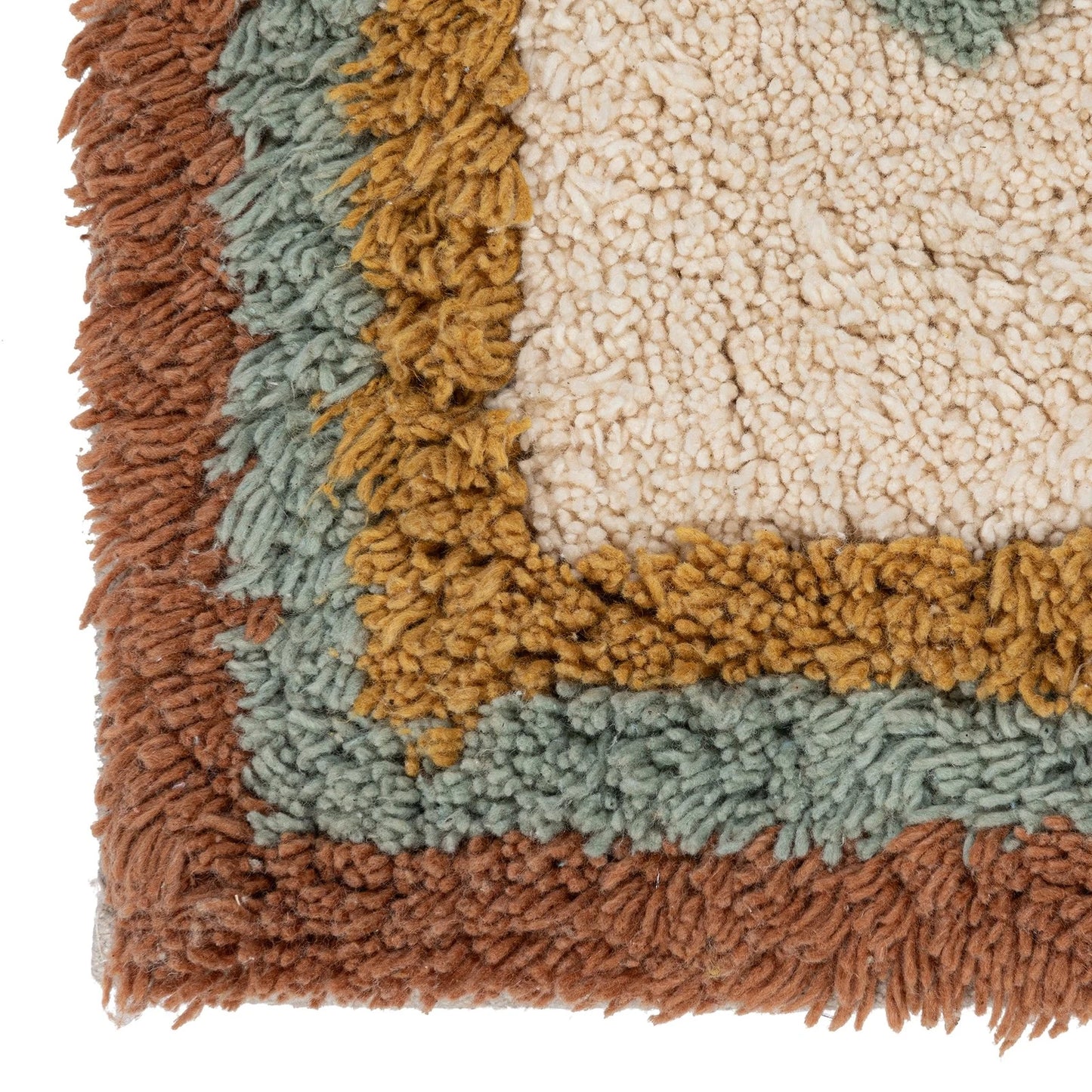 Rug Runner Cotton Tufted w/ Flowers Multi Color 2' x 5'