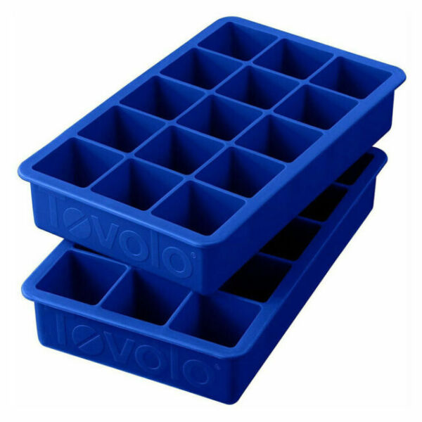 Perfect Cube Ice Tray - Silicone 15 Pocket Stratus Blue 2pk