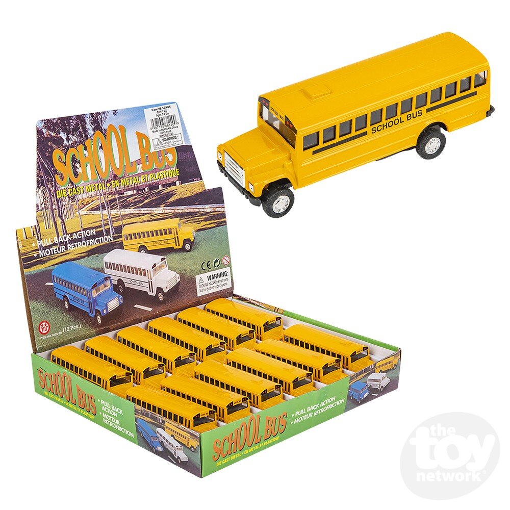 Diecast Pull Back School Bus 5" (Sold Individually)