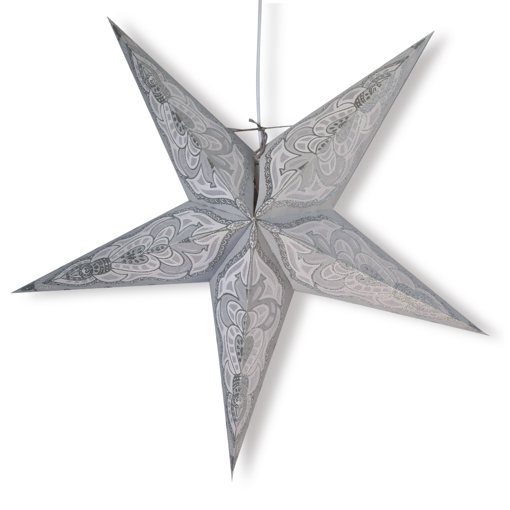 Star Lantern Babylon Beige & Grey Glitter 24"